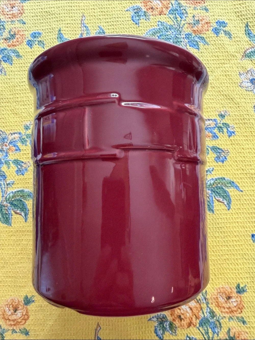 Longaberger Crock - 2Qt paprika Utensil Crock with Stoneware Base